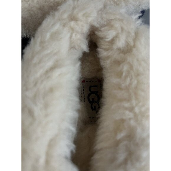 Women’s Ugg blue heart slip Ons shearling fur Lined Clogs size 6 - Picture 11 of 16